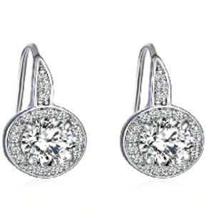 Elegant Silver Crystal Earrings